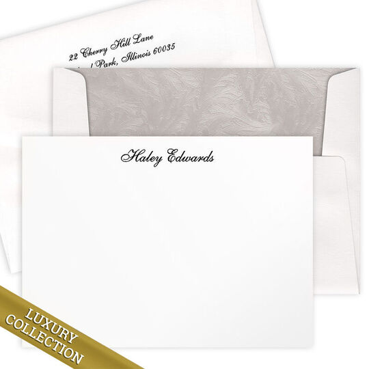 Luxury Haley Flat Note Card Collection - Raised Ink